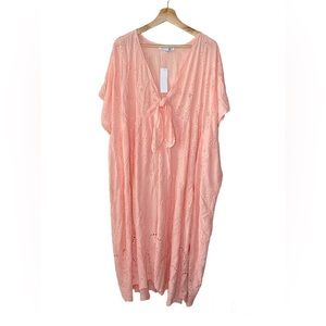 Young Fabulous & Broke Embroidered Eyelet Caftan Cover Up Dress